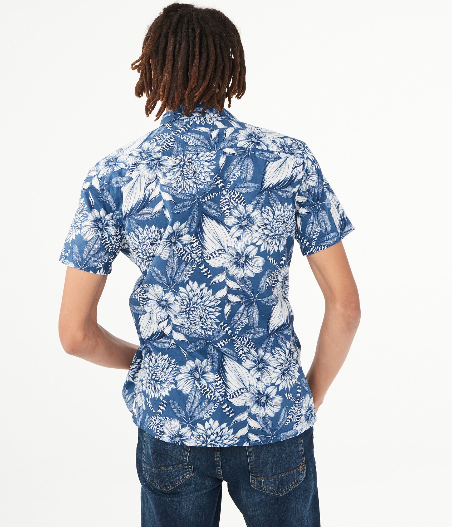 Tonal Floral Resort Button-Down Shirt