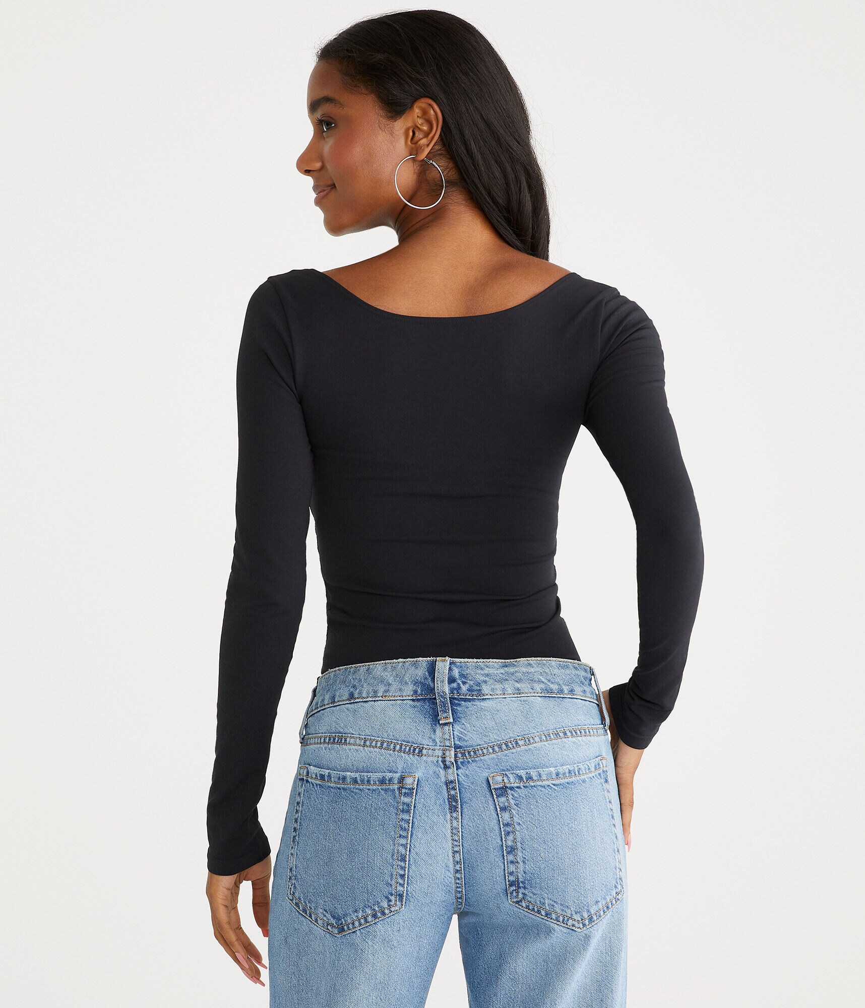 Long Sleeve Seriously Soft Sculpt Scoop-Neck Tee