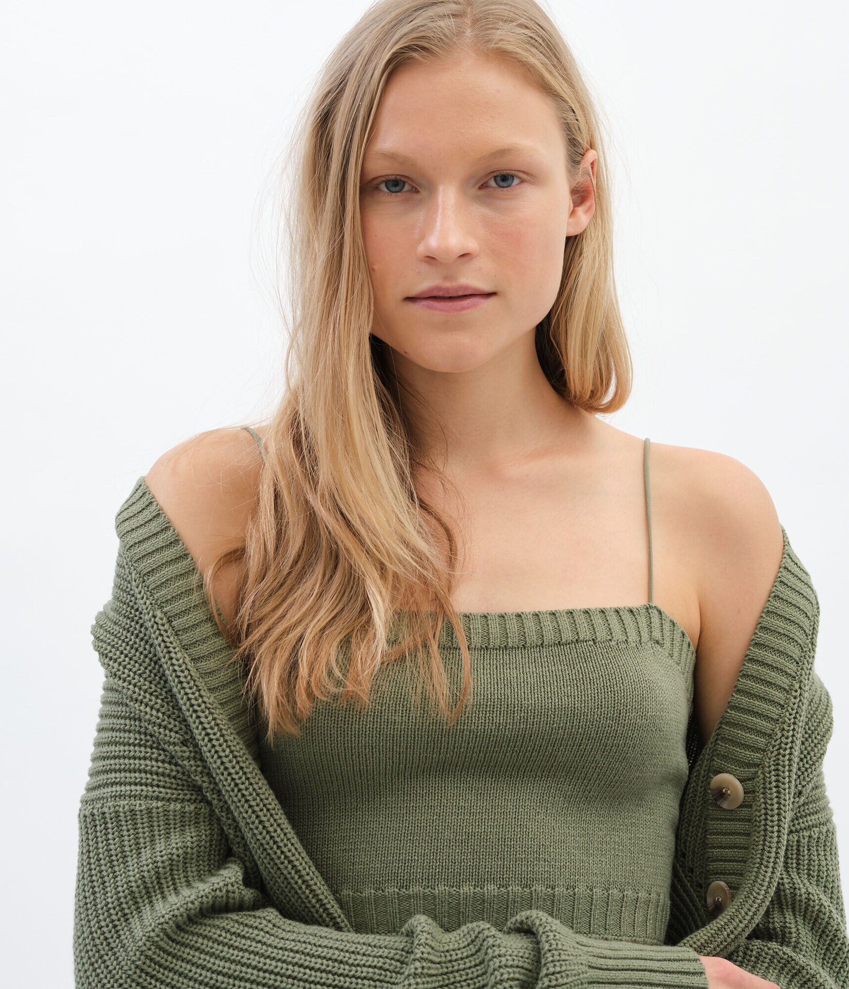 Sweater-Knit Cropped Bungee Cami