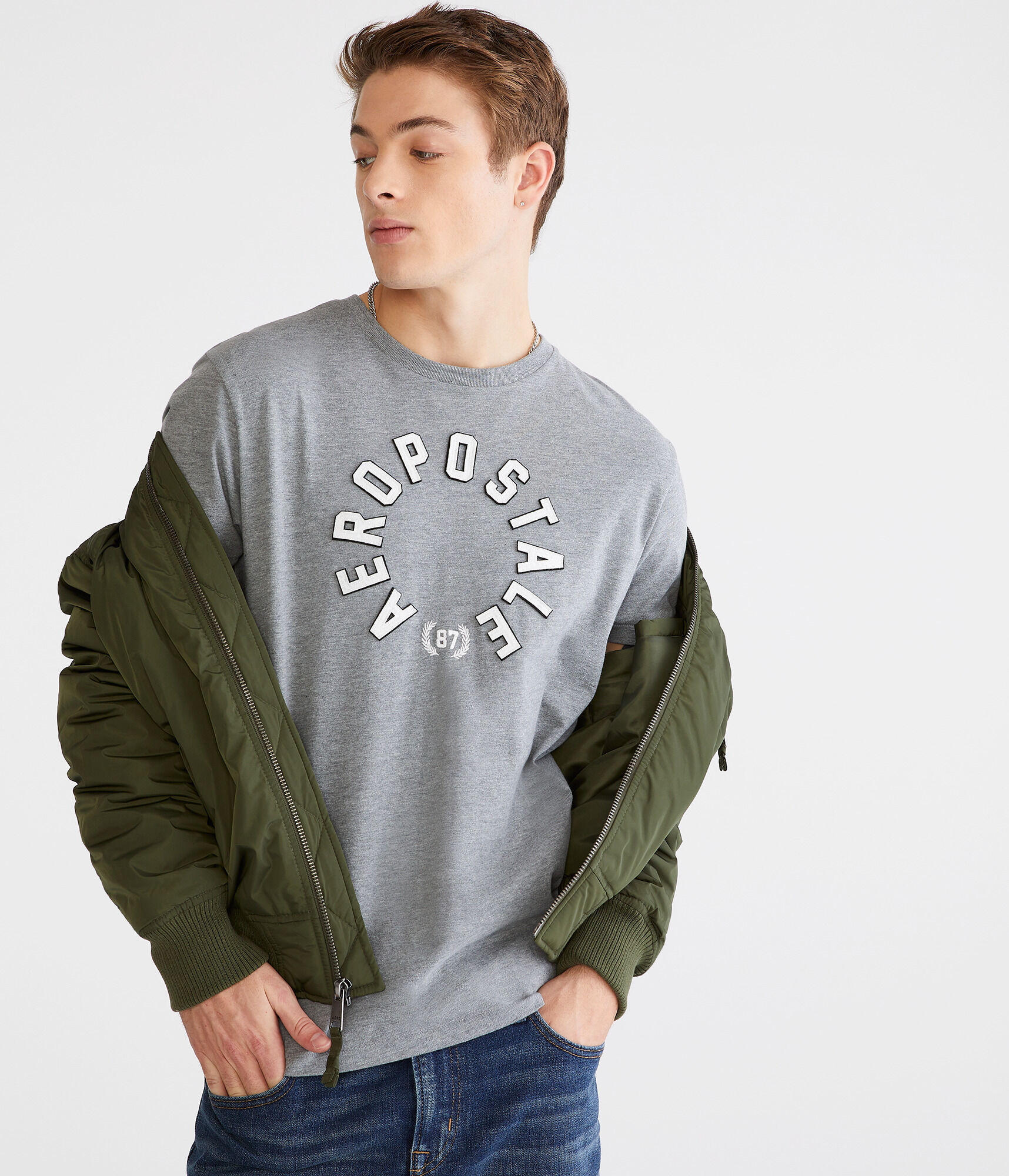 Aeropostale Circle Appliqu&eacute; Graphic Tee