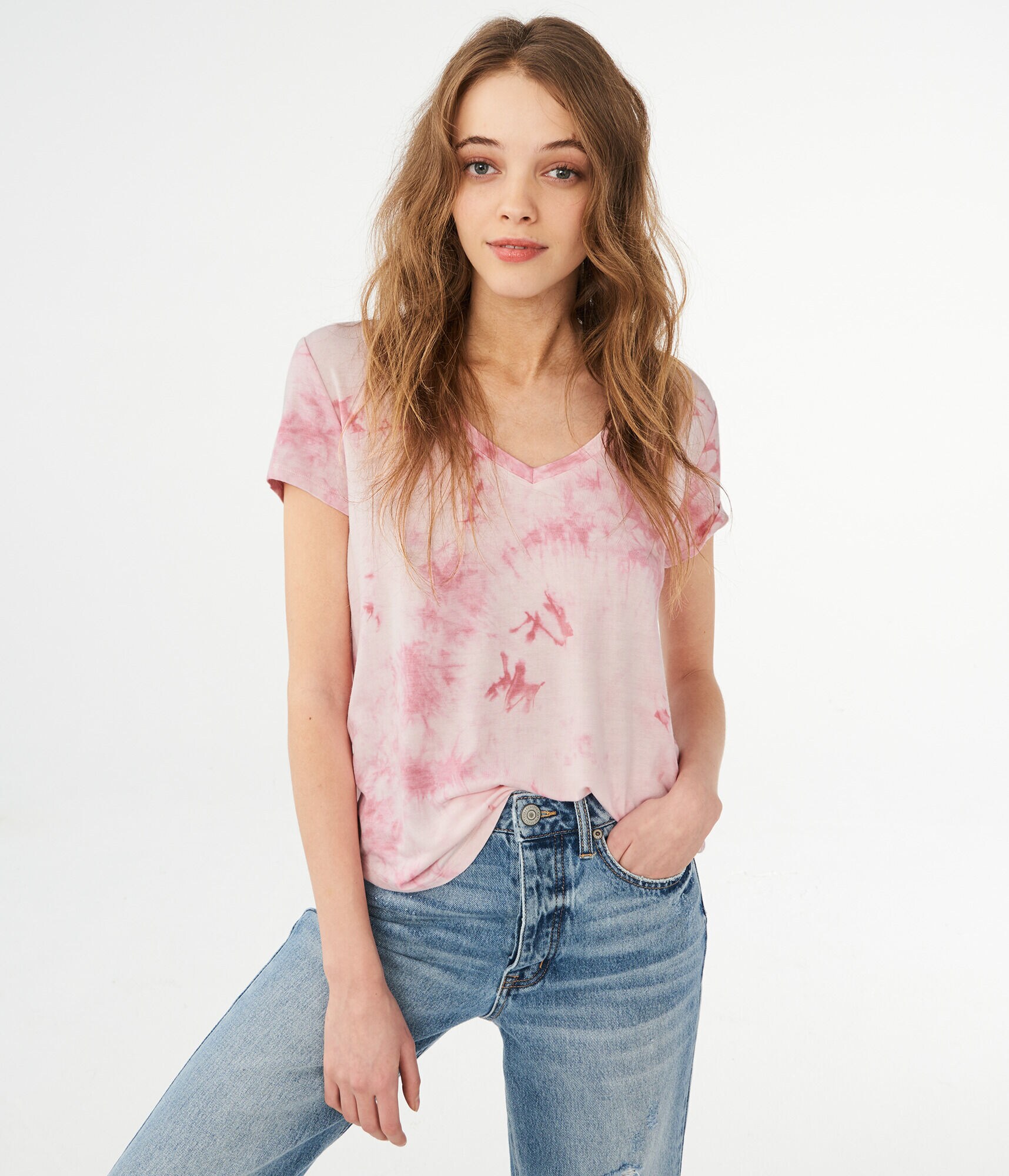 Seriously Soft Tie-Dye V-Neck Tee