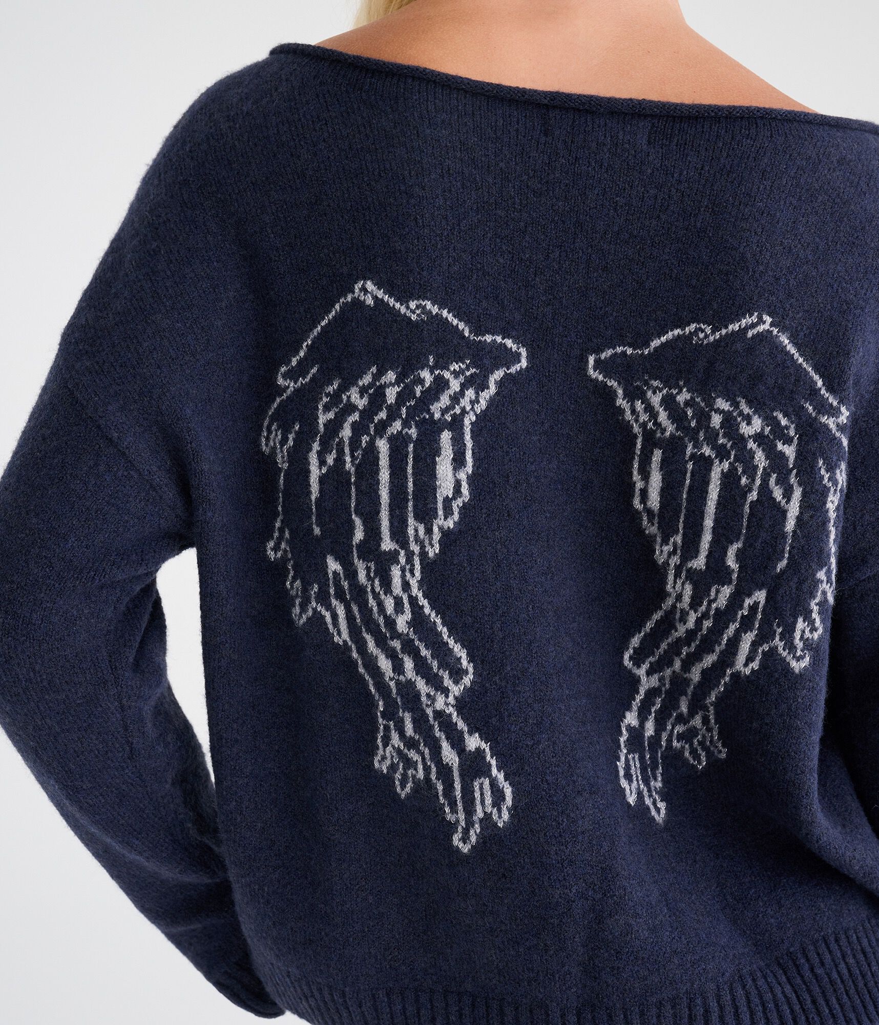 D&eacute;j&agrave; For Aero Angel Wings Boat-Neck Sweater