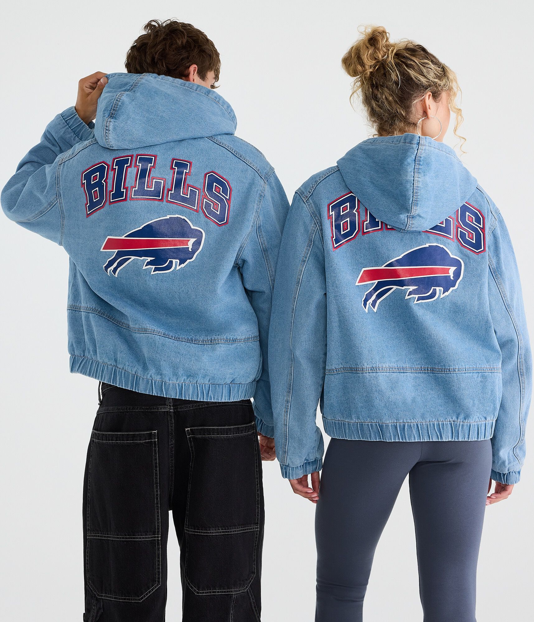 Buffalo Bills Full-Zip Hooded Denim Jacket