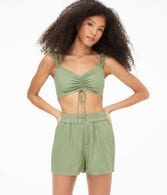 Cinched V-Neck Cropped Tank