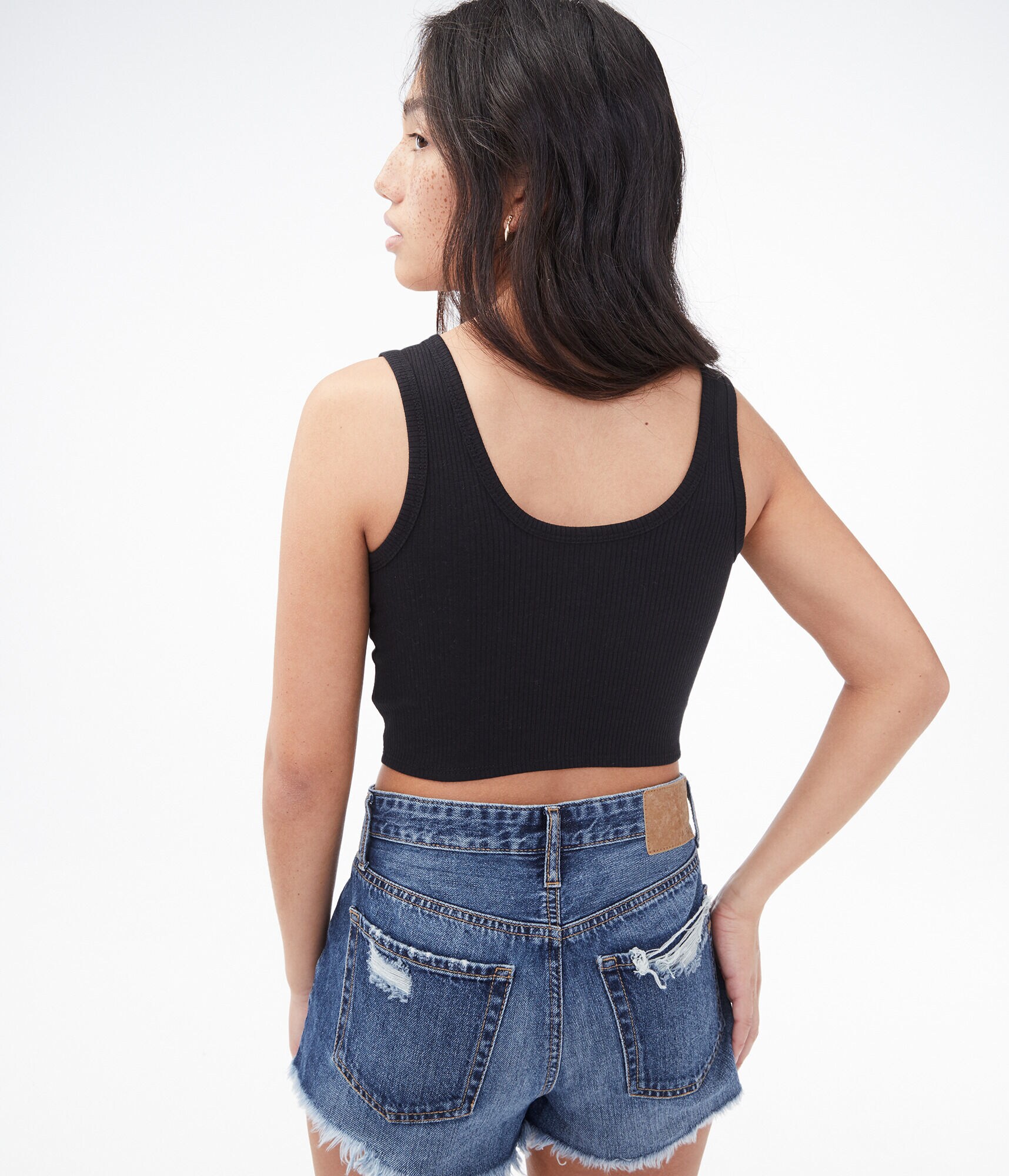 Snap Henley Crop Top