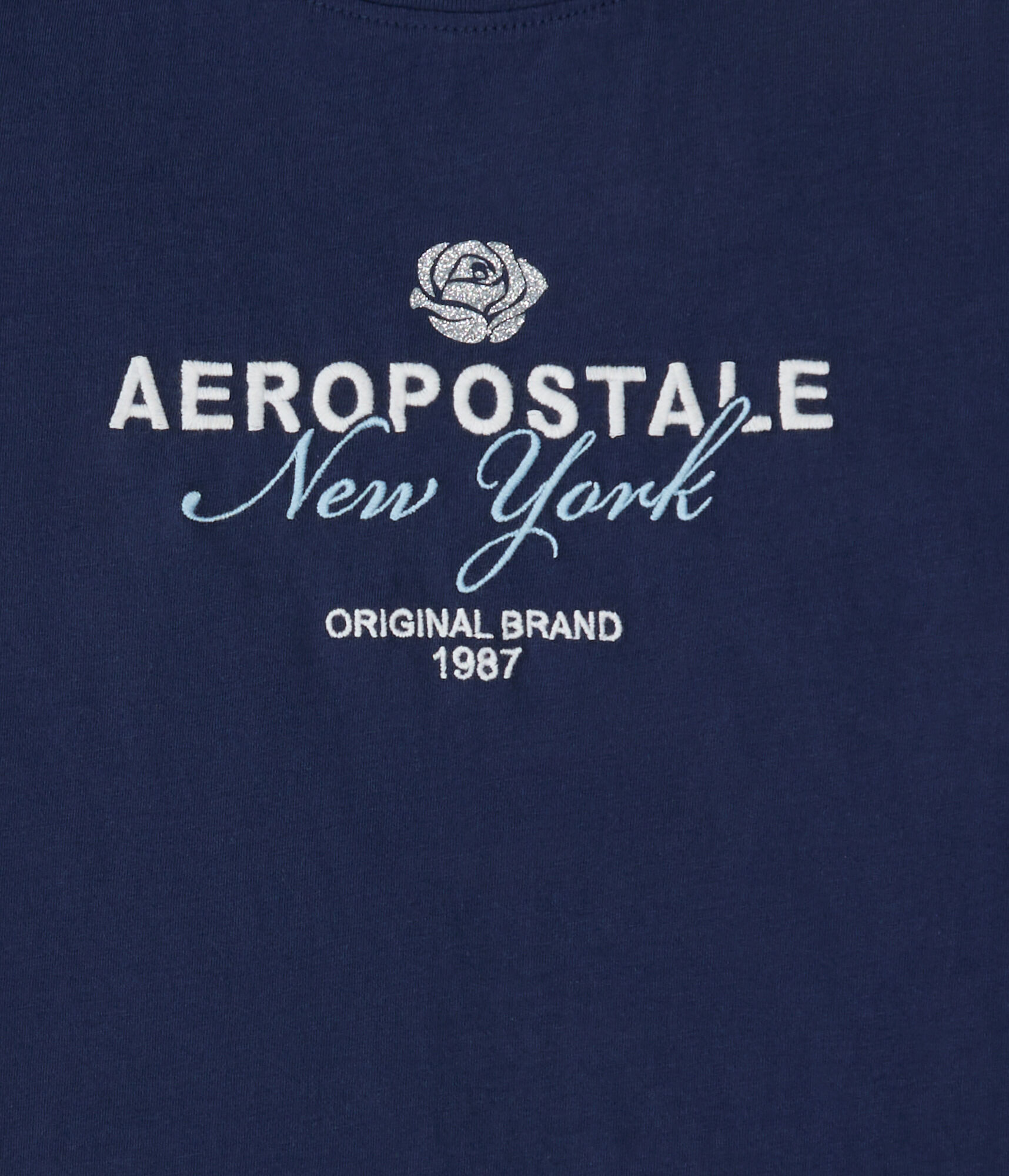 Aeropostale Rose Glitter Graphic Tee