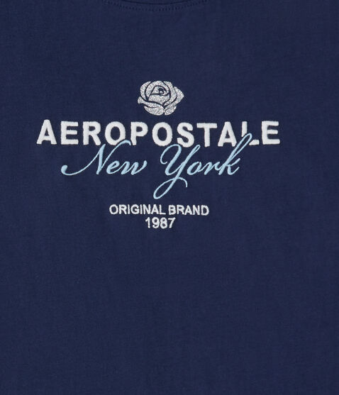 Aeropostale Rose Glitter Graphic Tee Aeropostale Rose Glitter Graphic Tee