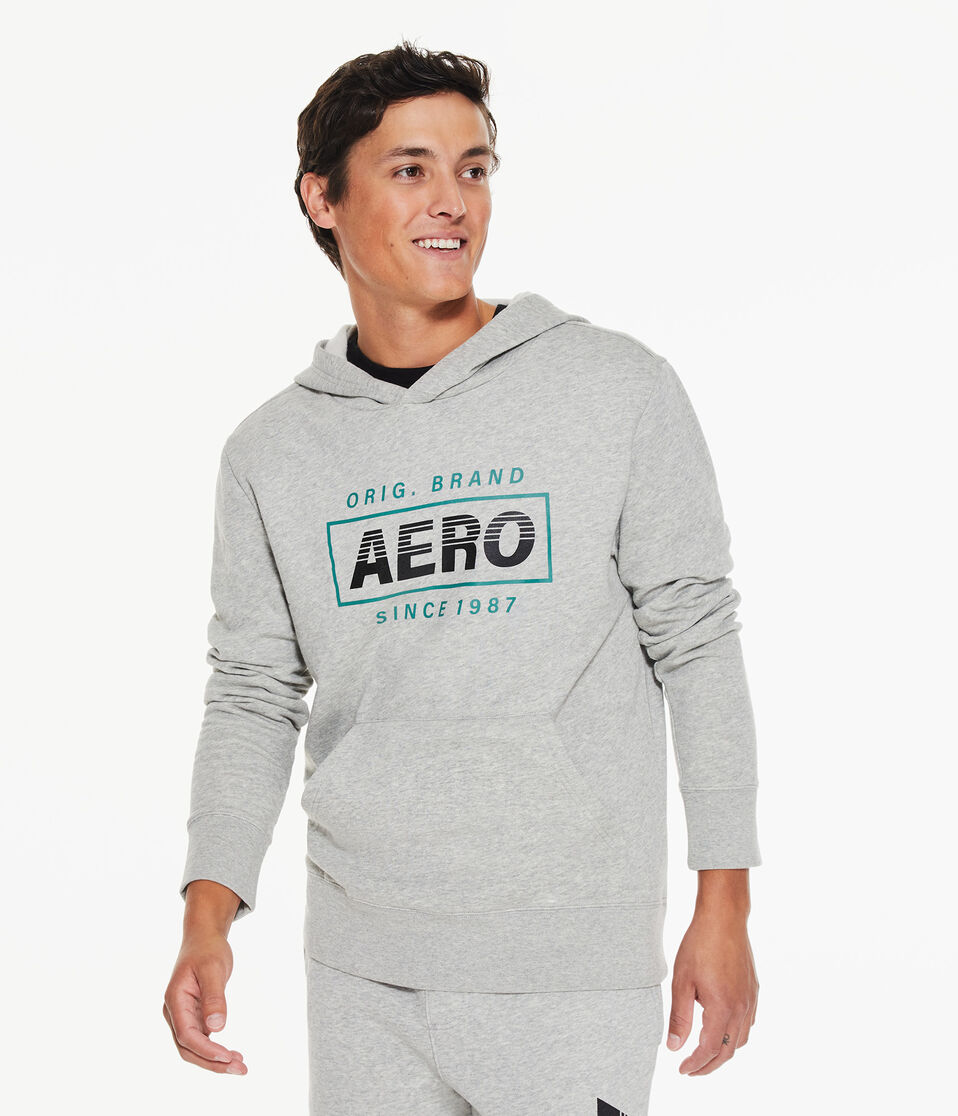 Aero Original Brand Box Logo Pullover Hoodie