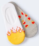 Heart & Flame No-Show Sock 2-Pack