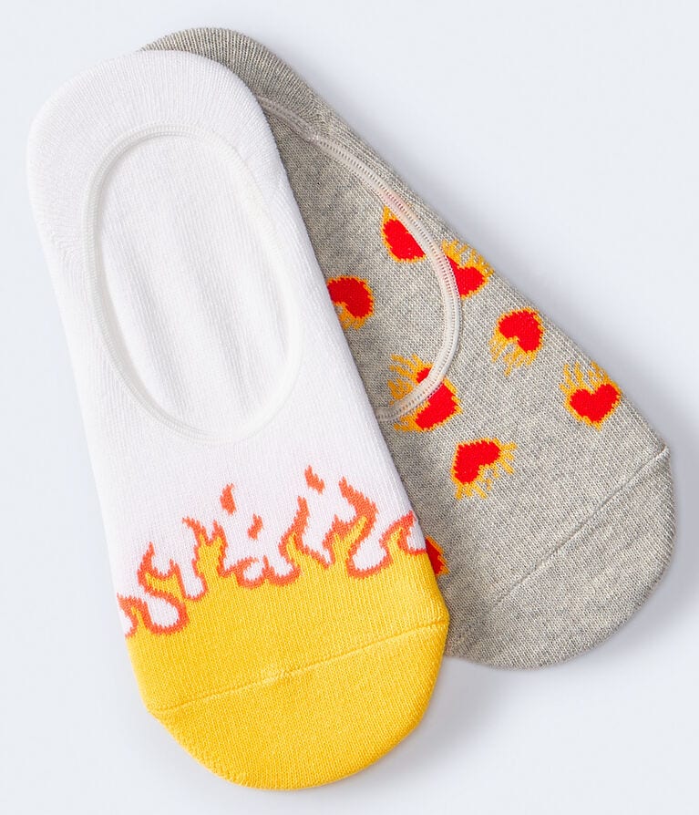 Heart & Flame No-Show Sock 2-Pack