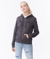 Aeropostale Logo Faux Fur-Lined Full-Zip Hoodie***