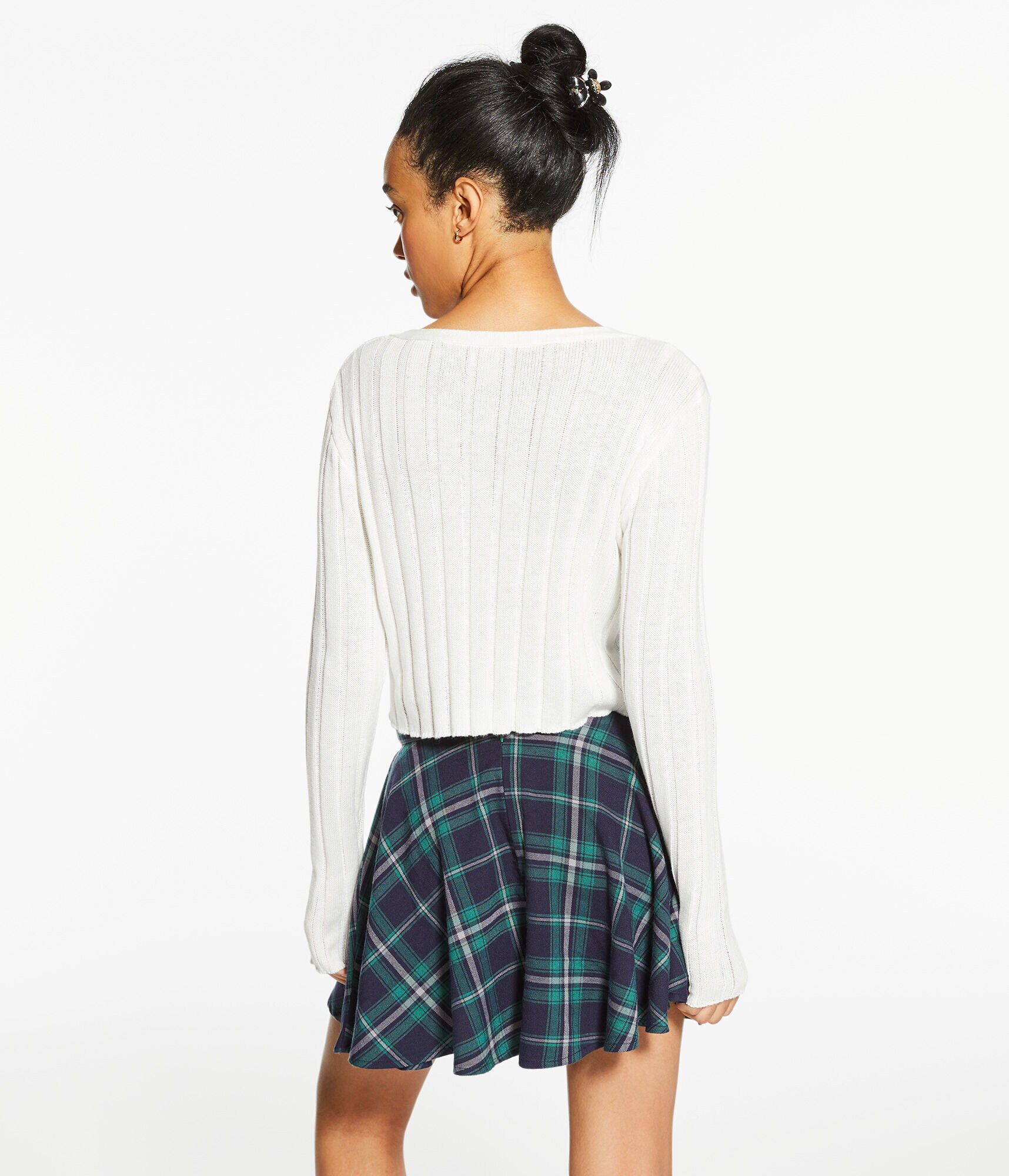 Ribbed V-Neck Cardigan