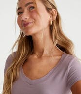 Seriously Soft Ribbed V-Neck Baby Tee