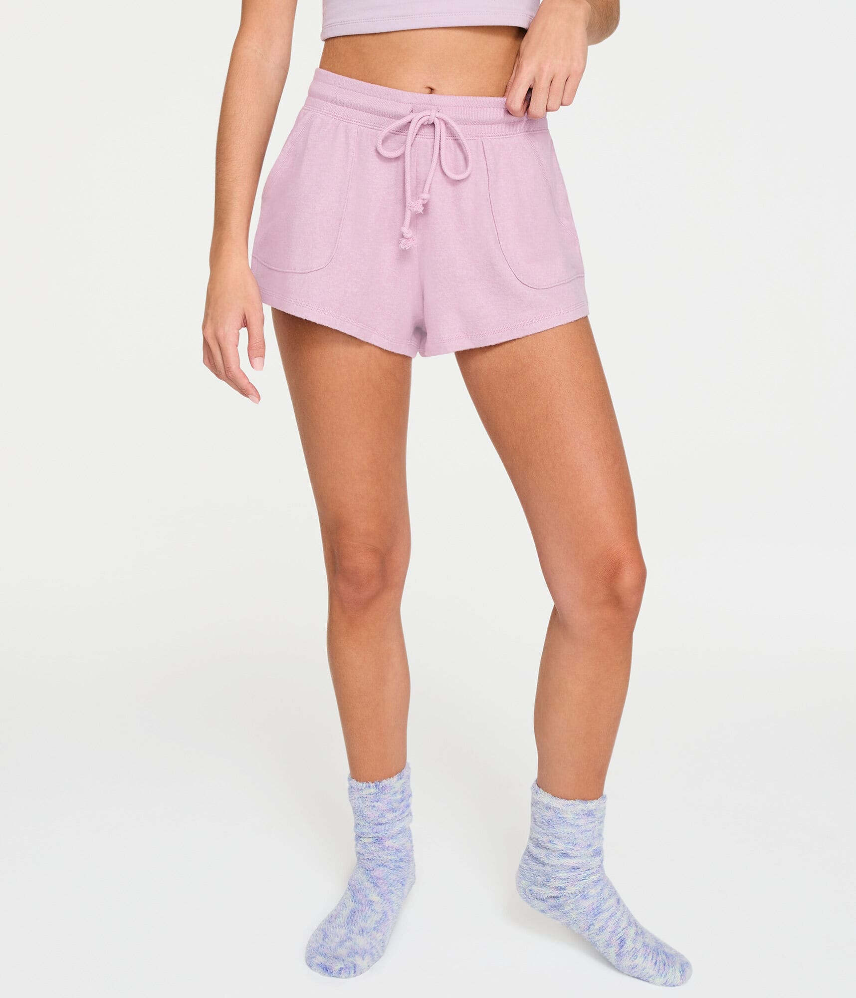 Fuzzy Fleece High-Rise Sleep Shorts