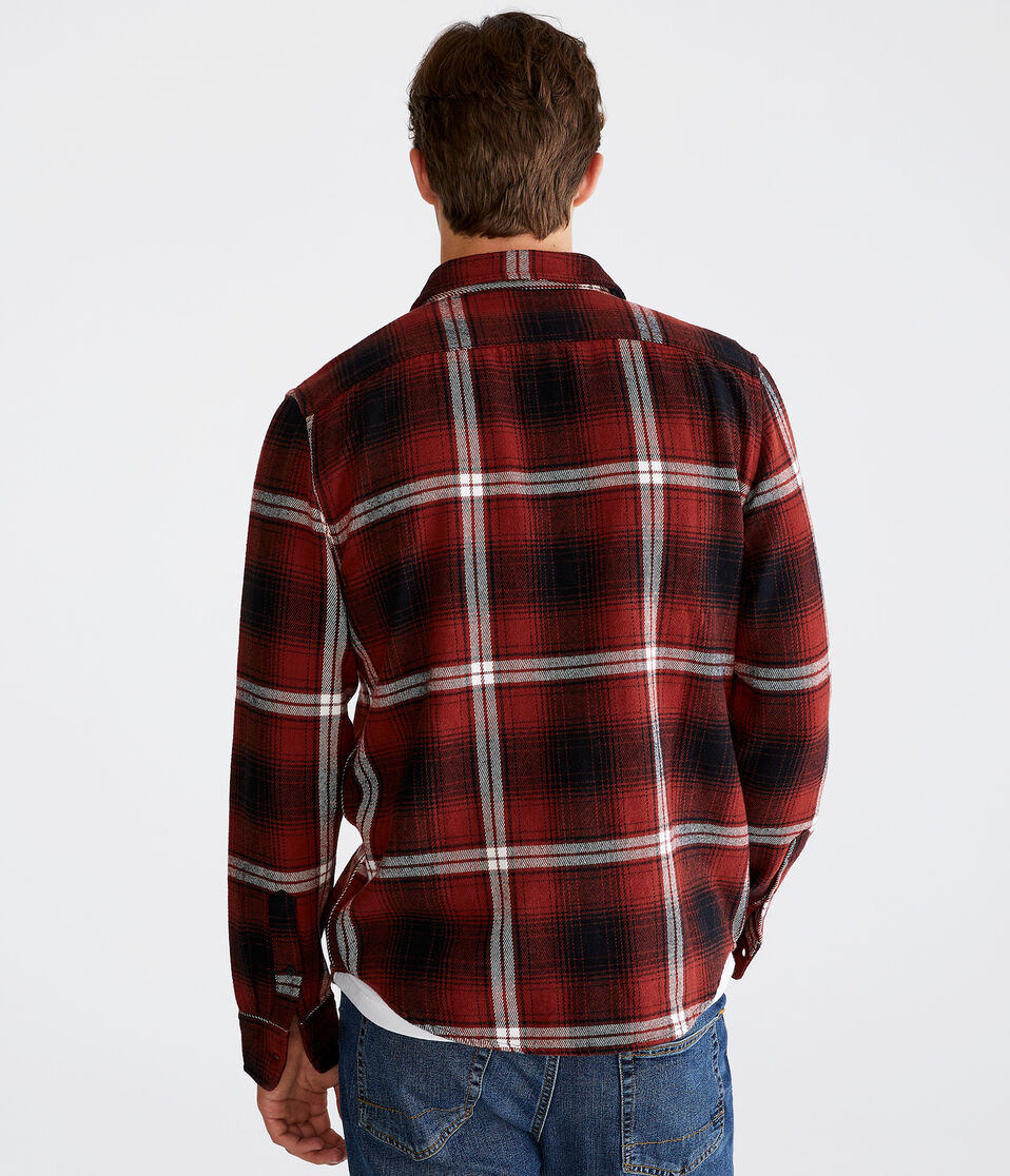Long Sleeve Heavy Plaid Flannel Shirt