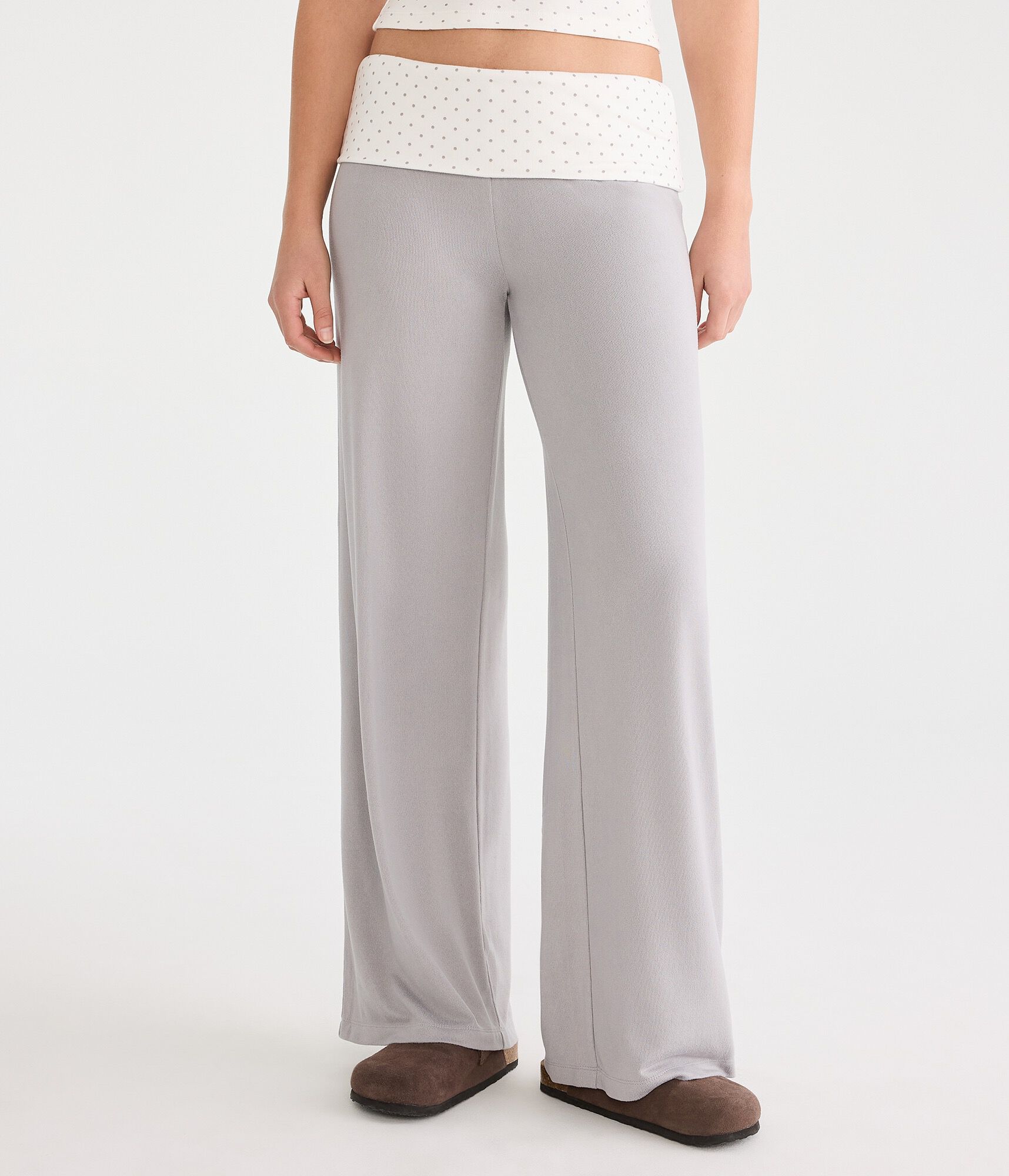 Printed Fold-Over Sleep Pants