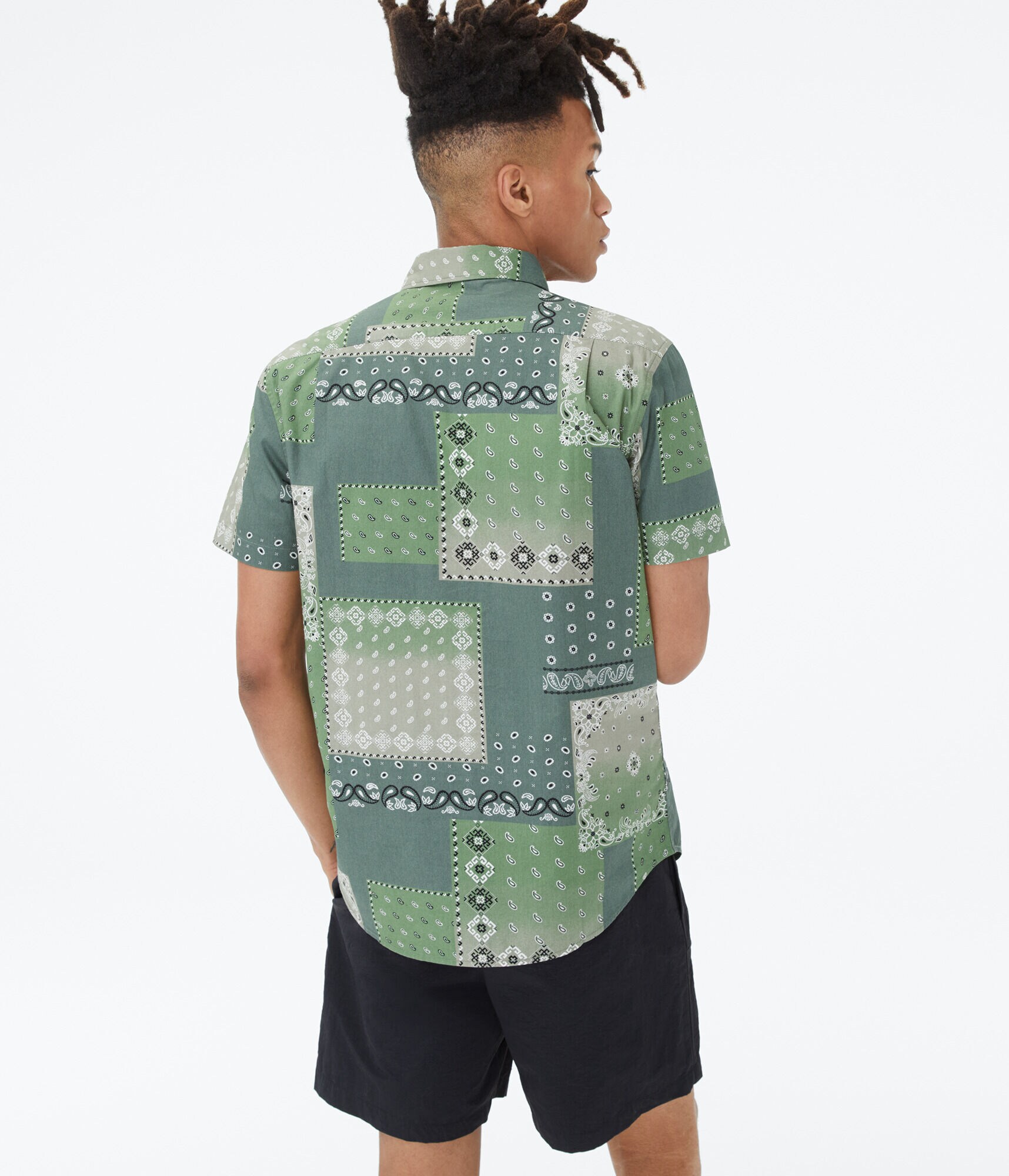 Bandana Print Button-Down Shirt