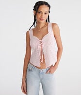 Eyelet Tie-Front Flyaway Tank