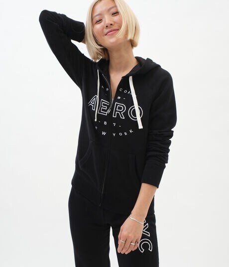 Aeropostale Womens Full Zip Hoodie Sweatshirt