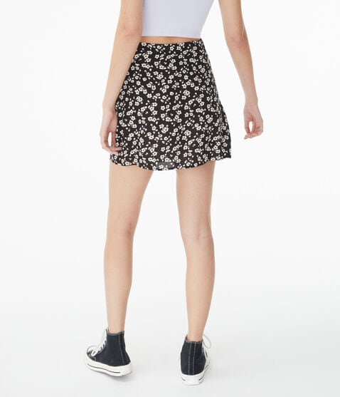 Floral High-Rise Wrap-Front Mini Skirt Floral High-Rise Wrap-Front Mini Skirt