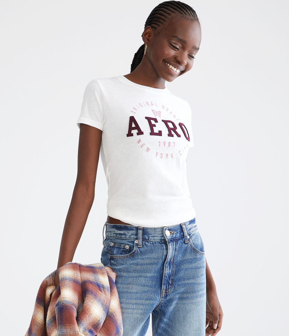 Aero Circle Butterfly Appliqué Graphic Tee