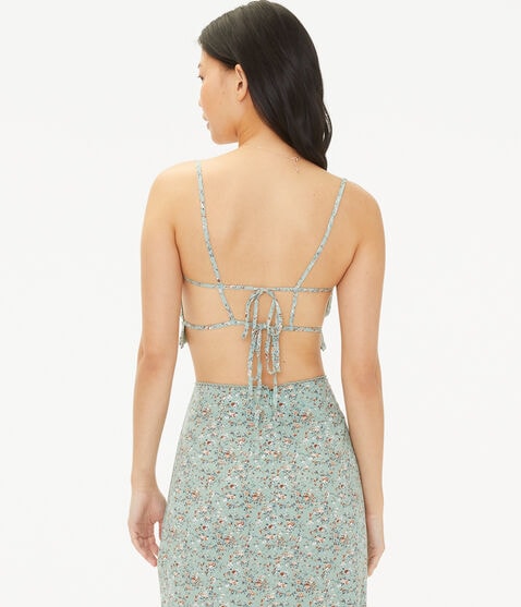 Floral Double Tie-Back Cropped Cami