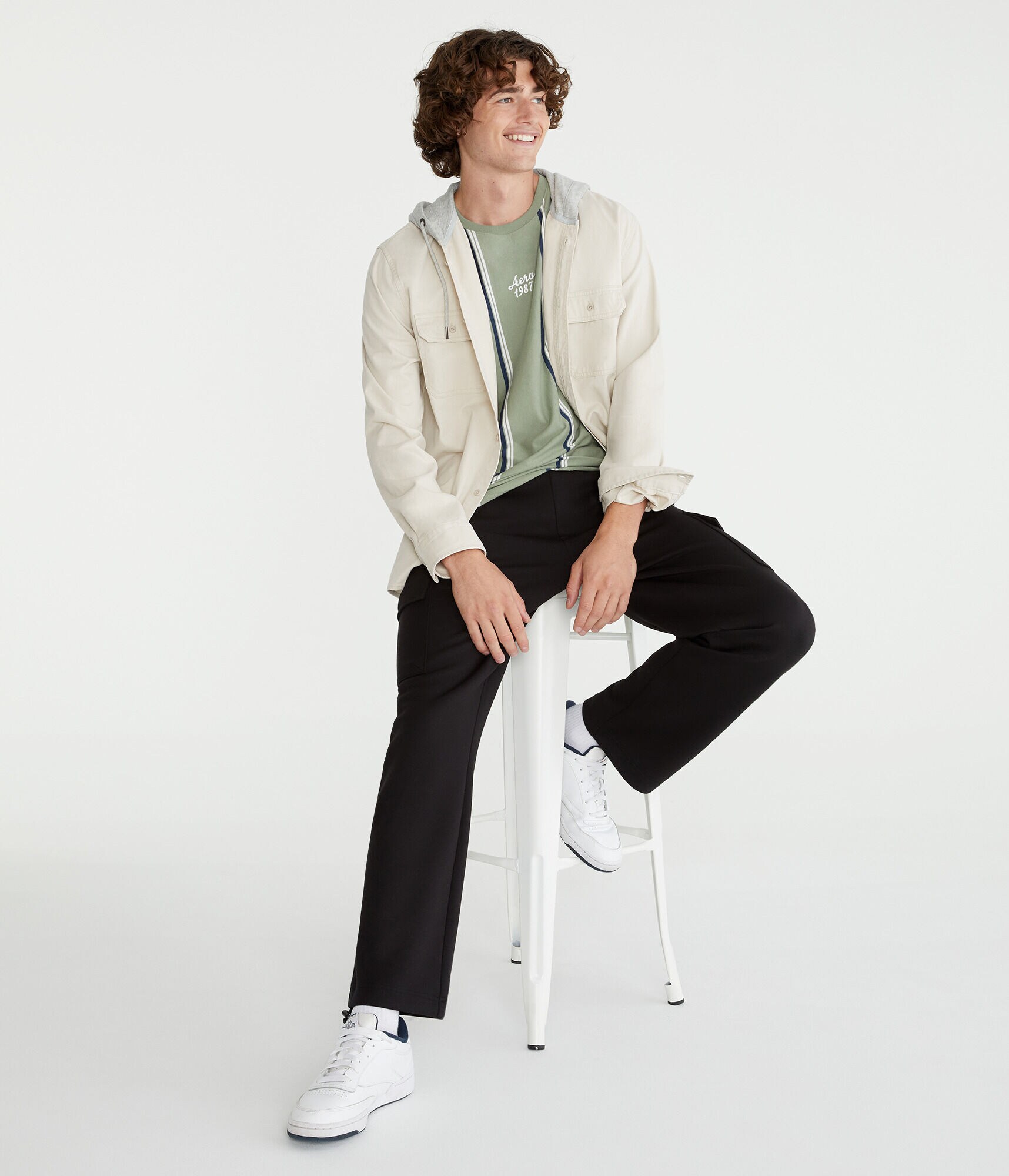 Aero Vertical Stripe Graphic Tee