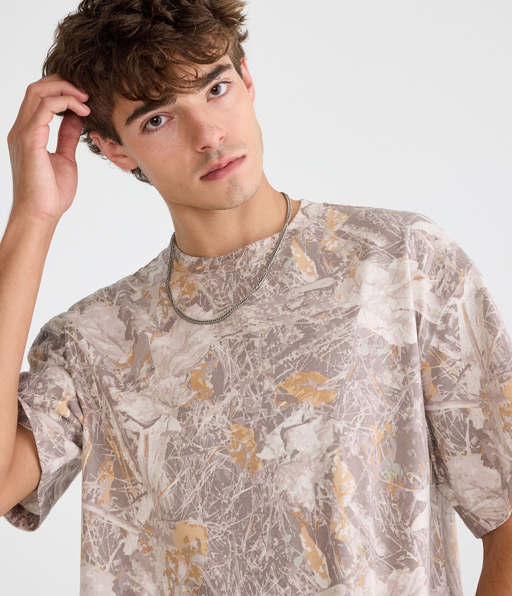 Forest Camo Heavyweight Boxy Crew Tee