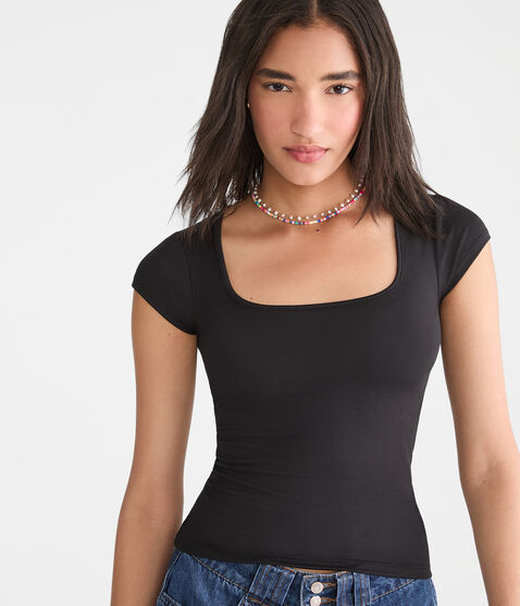 Buttery Soft Square-Neck Tee