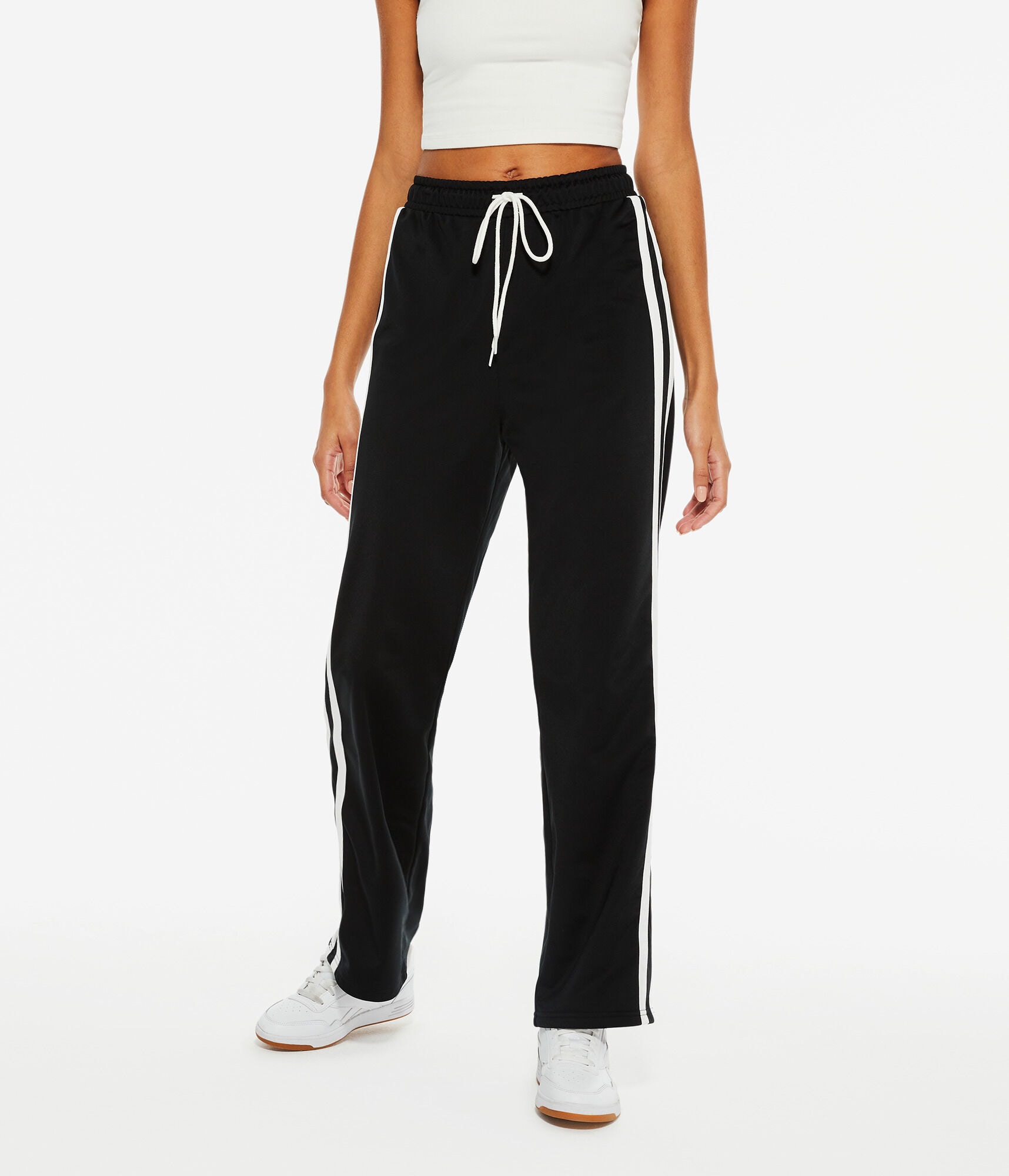 High-Rise Striped Track Pants