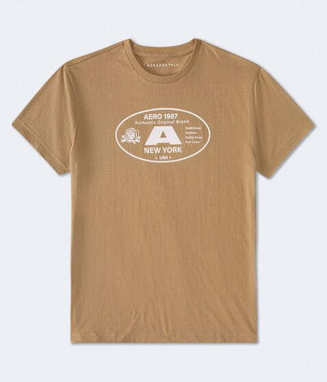 Aero 1987 Oval Flocked Graphic Tee Aero 1987 Oval Flocked Graphic Tee