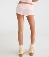 Pointelle Knit Fold-Over Sleep Shorts