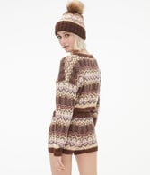 Fair Isle Cropped Sleep Crew Sweater