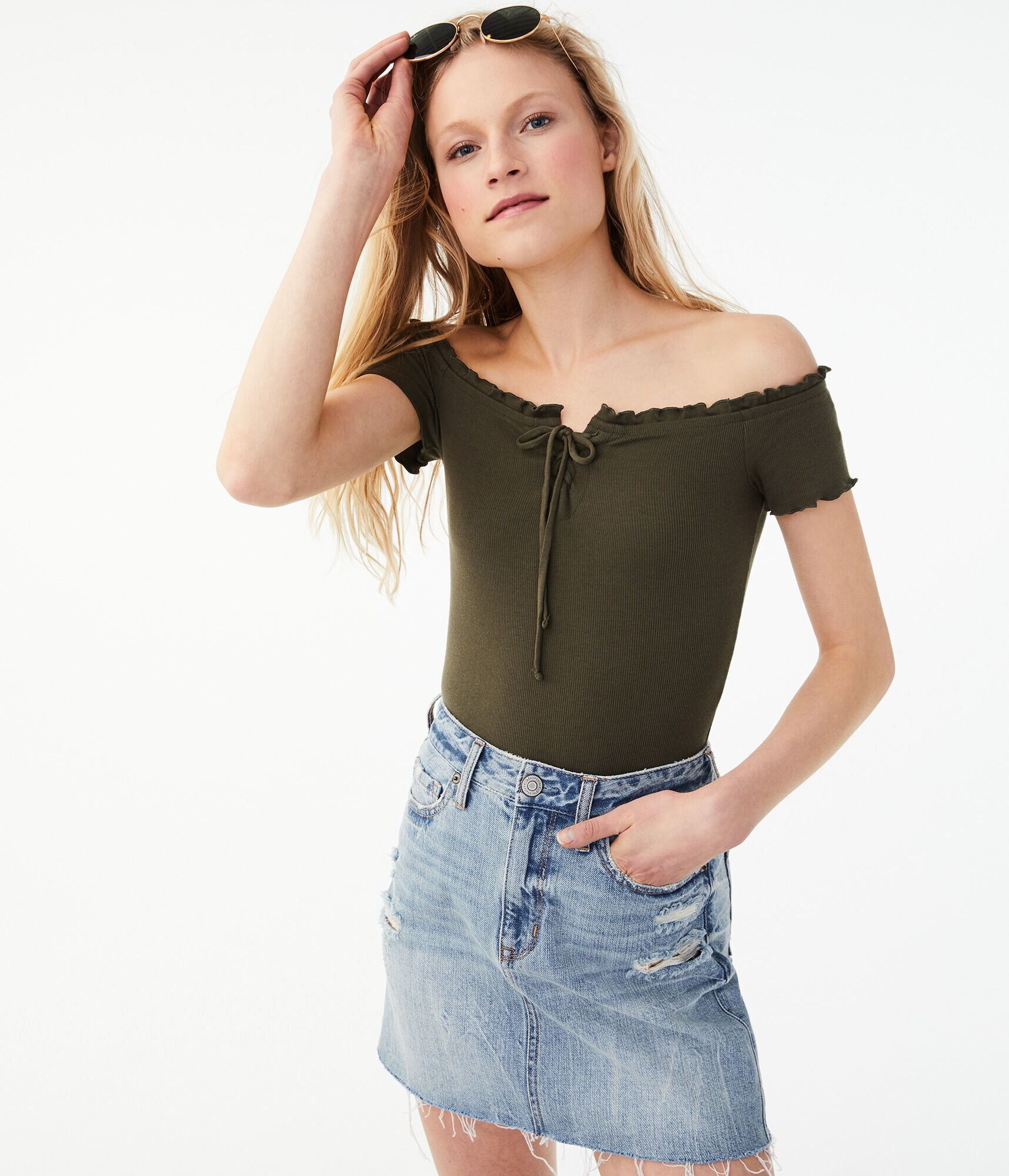 Seriously Soft Lace-Up Bodycon Top
