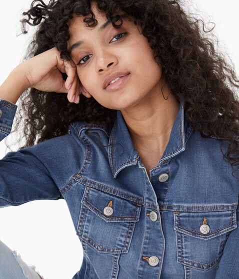 Seriously Stretchy Medium Wash Denim Jacket Seriously Stretchy Medium Wash Denim Jacket