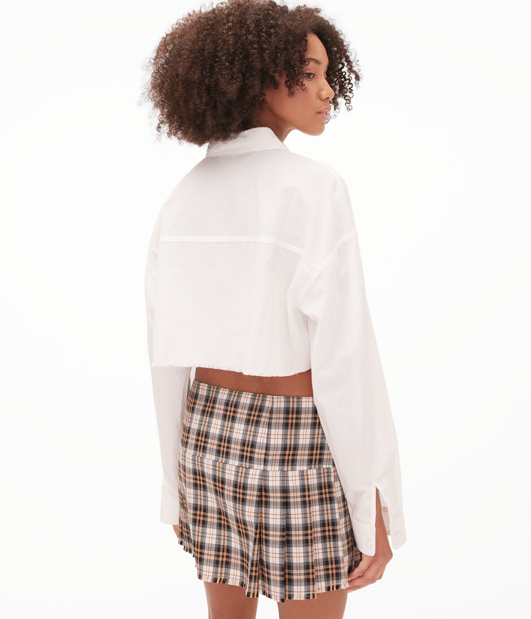 Poplin Cropped Button-Down Shirt