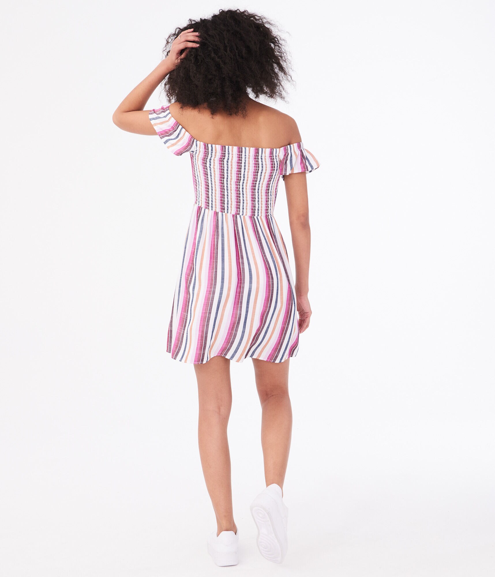Striped Off-The-Shoulder Dress