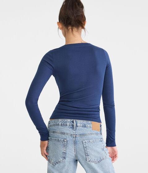 Long Sleeve Aero Logo Graphic Henley Long Sleeve Aero Logo Graphic Henley