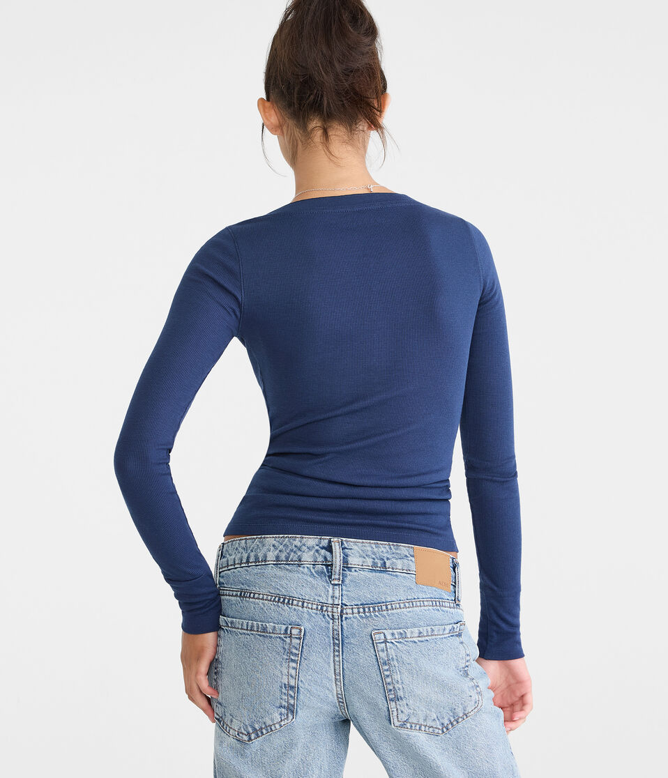 Long Sleeve Aero Logo Graphic Henley