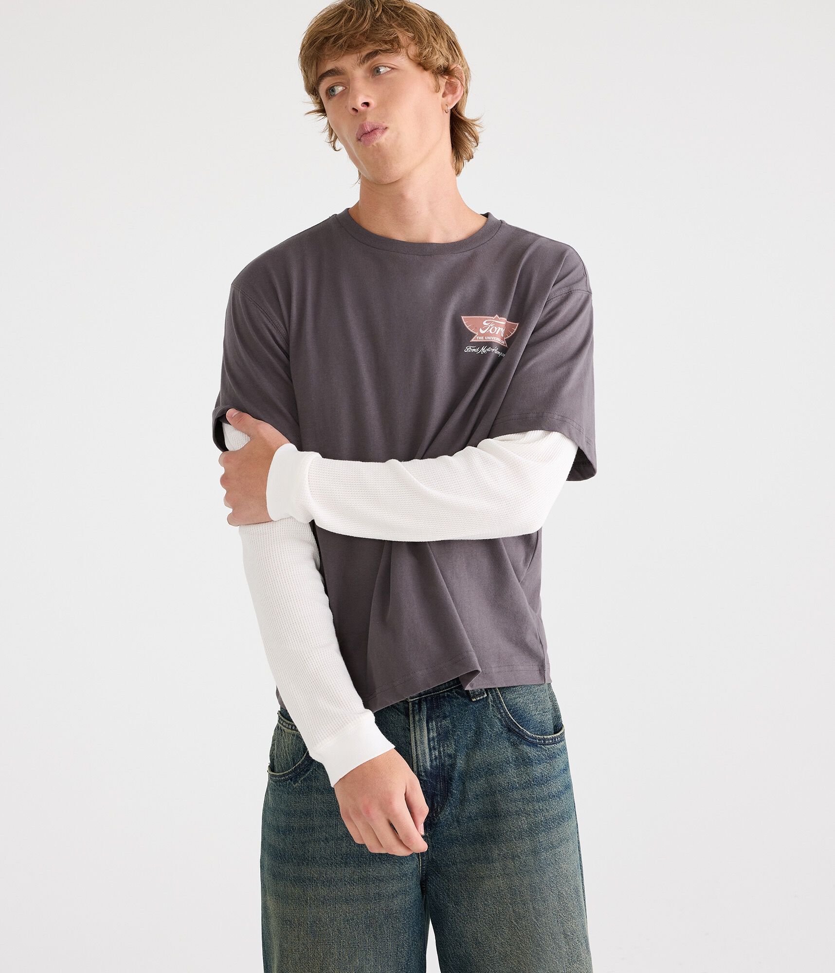 Long Sleeve Ford Motor Company Boxy 2Fer Tee