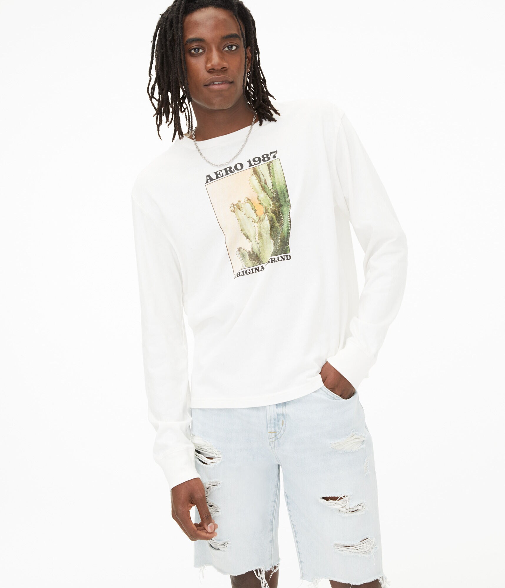 Long Sleeve Aero 1987 Cactus Graphic Tee