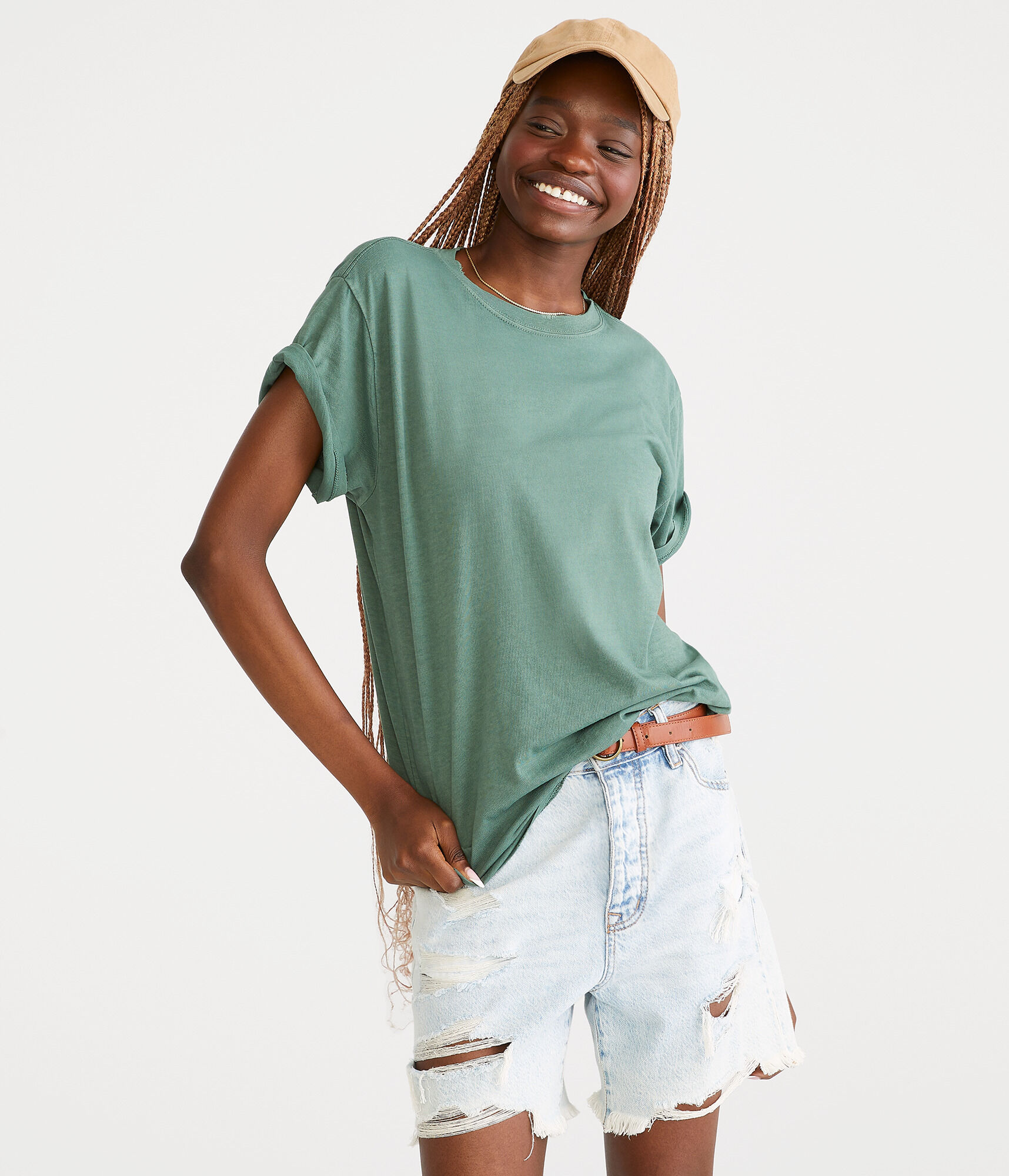 Washed Loose Fit Crew Tee