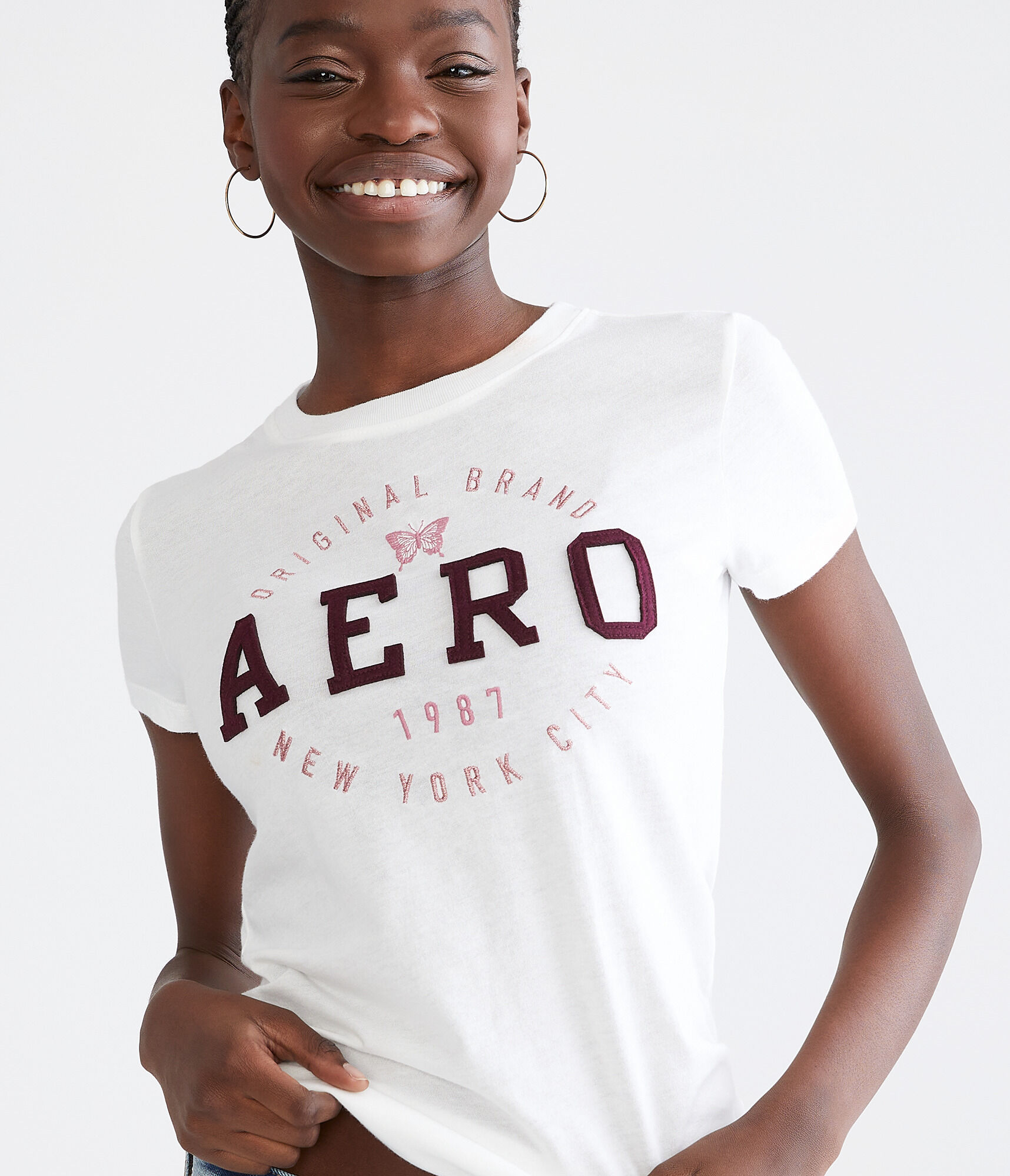 Aero Circle Butterfly Appliqué Graphic Tee