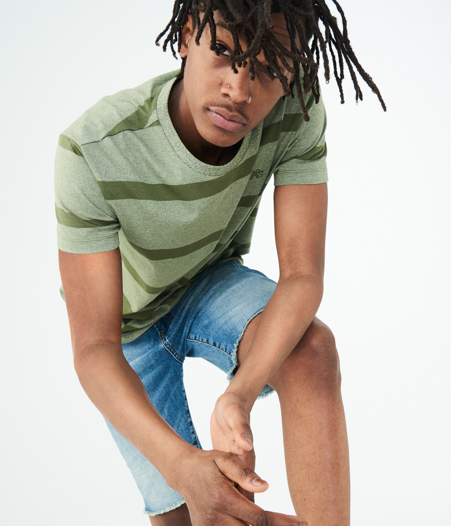 A87 Stripe Marled Tee