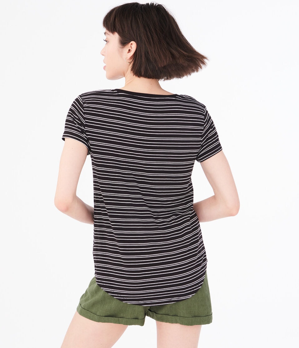 Seriously Soft Striped V-Neck Tee