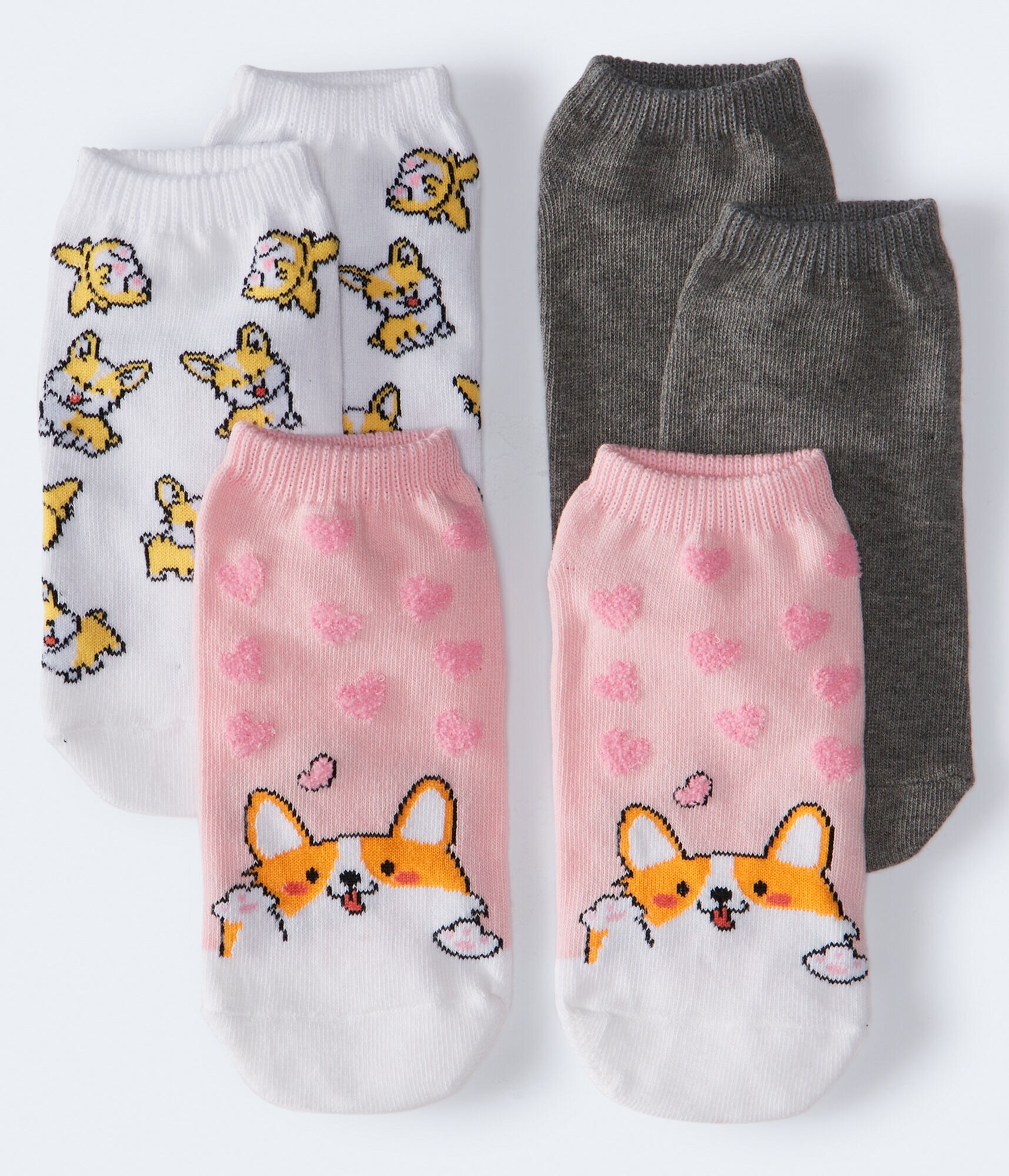 Corgi Hearts Ankle Sock 3-Pack