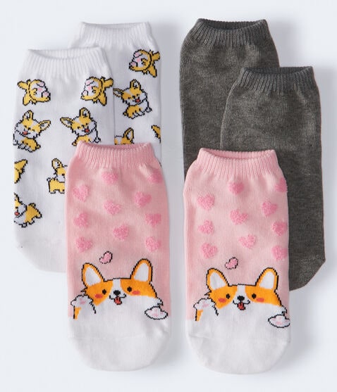 Corgi Hearts Ankle Sock 3-Pack Corgi Hearts Ankle Sock 3-Pack