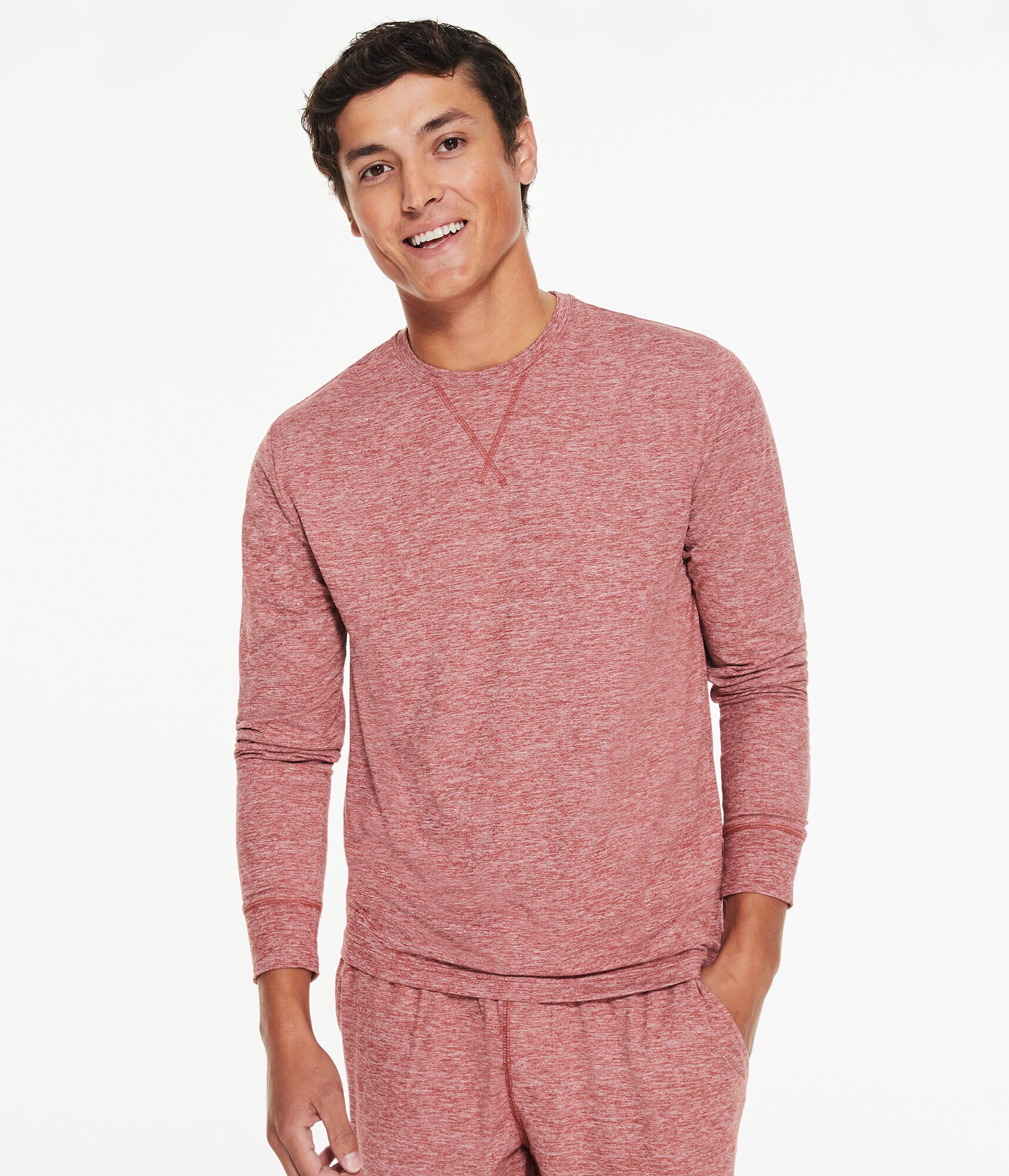 Long Sleeve Space-Dye Stretch Sleep Tee