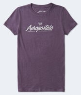 Aeropostale Script Butterfly Glitter Graphic Tee