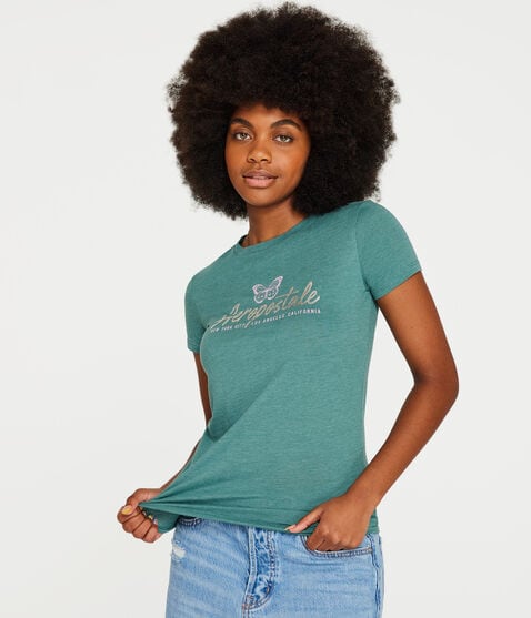 Aeropostale Butterfly Foil Graphic Tee